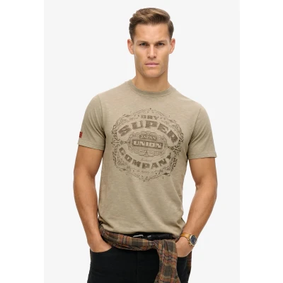 Afbeelding van Superdry Workwear Script Graphic T shirt Met Korte Mouwen Grijs M Man