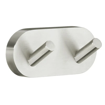 Afbeelding van Handdoekhaak Smedbo Home Dubbel 9x4 cm Geborsteld Nikkel