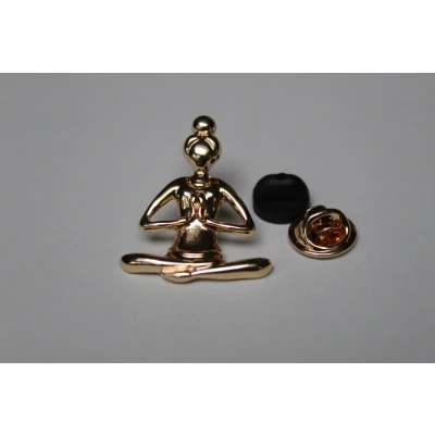 Afbeelding van Wellness House Zen Meditatie Broche Pin Goudkleurig Sierpin Sieraad Lotushouding
