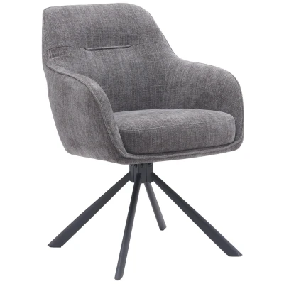 Afbeelding van Nordic Home Silvia eetkamerstoel grijs Stof