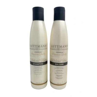 Afbeelding van LUTTMANN® Natural Hair Shampoo + balsem set 200 ml pruiken haarvervanging tweede haar intensieve verzorging voor alle van echt haar, haarstukjes en extensions haarverlengingen
