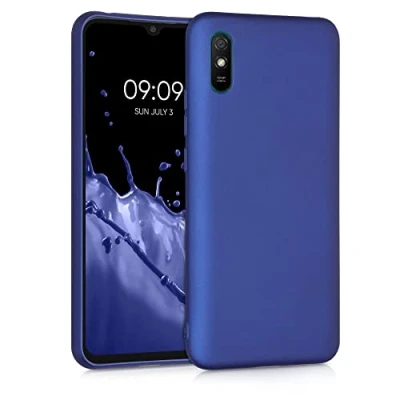 Afbeelding van kwmobile telefoonhoesje geschikt voor Xiaomi Redmi 9A / 9AT Hoesje smartphone Back cover in metallic blauw