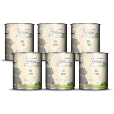 Afbeelding van MjAMjAM Premium natvoer voor katten natuurlijk lekker BIO beef, 6 pack (6 x 800g), graanvrij met extra vlees