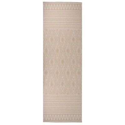 Afbeelding van vidaXL Buitenkleed met patroon platgeweven 80x250 cm bruin