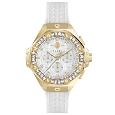 Afbeelding van Philipp Plein Chrono Royal PWPSA0624 Horloge Siliconen Wit Ø 42 mm
