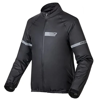 Afbeelding van REBELHORN Ocean Regenjas voor motorfiets, gelamineerd membraan, reflecterende elementen, winddicht, ademend, waterdicht, zwart, 4XL