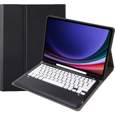 Afbeelding van Case2go Bluetooth Toetsenbord voor Samsung Galaxy Tab S9 Plus/S9 FE Plus (2023) Met stylus pen houder QWERTY Keyboard case Zwart/wit