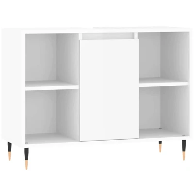 Afbeelding van vidaXL Badkamerkast 80x33x60 cm bewerkt hout hoogglans wit
