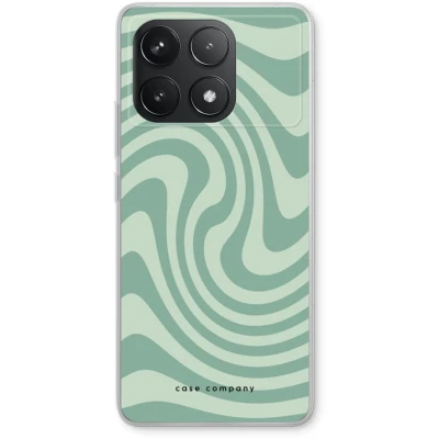 Afbeelding van Case Company® hoesje geschikt voor Xiaomi Redmi K70 Swirl Groen Soft Cover Telefoonhoesje Bescherming aan alle Kanten en Schermrand