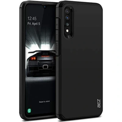 Afbeelding van BEZ Samsung A70 Hoesje, Case, Schokbestendig Cover Compatibel met Galaxy A70, Schokabsorberend, Heavy Duty Dual Layer Tough Cover, Zwart
