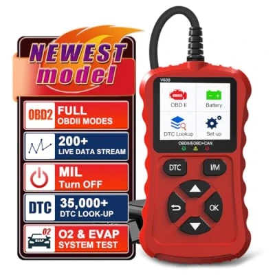 Afbeelding van Auto OBD2 Scanner Codelezer, OBDII Automatisch Diagnostisch Tool voor Autocodelezer OBD EOBD Diagnostische Fout Geheugen Lezing Reader Alle II Protocol Auto&#039;s, Helder Rood