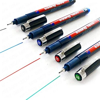 Afbeelding van edding 1800 Profipen Pigment Liner Tekening Pen 0.5mm [Set van 4 Zwart, Blauw, Rood en Groen]