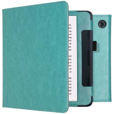 Afbeelding van Kobo Sage Hoes: iMoshion Vegan Leather Bookcase Lichtblauw Kunstleder E Reader Hoezen