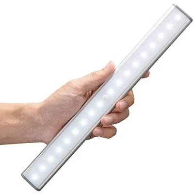 Afbeelding van MOSTON 18 LED USB oplaadbare magnetische bewegingssensor, kastkast Keukenverlichting, automatisch aan / uit. Draagbaar, draadloos nachtlampje, ingebouwde 1000 mAh lithiumbatterij, die overal kan worden vastgehouden