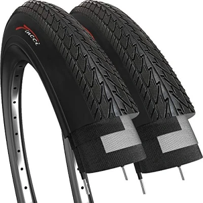 Afbeelding van Fincci Paar 26 x 1,50 Inch 40 559 Gladde Banden voor Weg Berg MTB Hybride Fiets (Pak van 2)