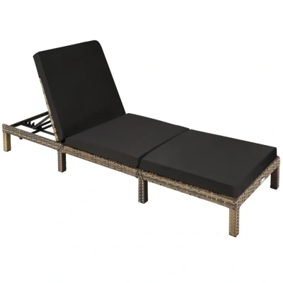 Afbeelding van tectake Ligstoel Sofia wicker zonnebed natuurkleur