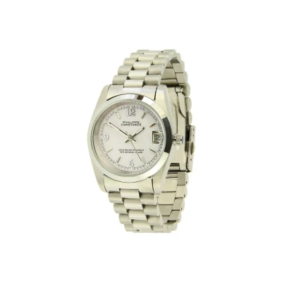Afbeelding van PHILIPPE CONSTANCE &quot;MEDIUM SILVER&quot; PLAIN MARBLE WHITE