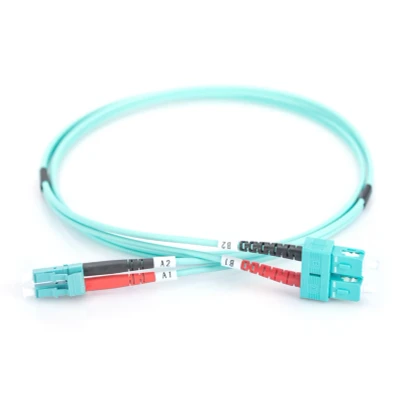 Afbeelding van DIGITUS DK 2532 01/3 Glasvezelkabel OM3 1 m LC naar SC Duplex 1/10/40/100 Gbit/s MM Multimode Glasvezel LAN Kabel Vezeltype: 50/125 µ Turquoise (Aqua)