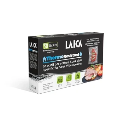 Afbeelding van Laica TR1000 vacuümzakken speciaal voor sous vide koken &amp; voedselopslag 30 stuks 25 x cm thermo resistent