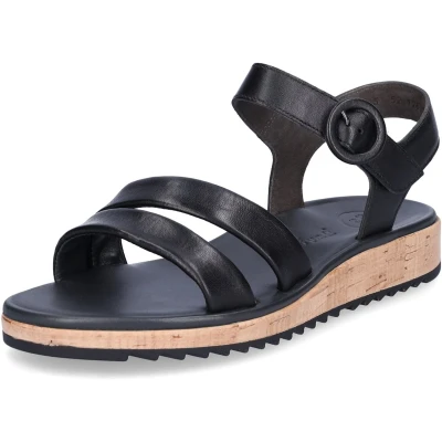 Afbeelding van Paul Green 6112025 Sandalen met sleehak, Dames, Maat: 42.5, Schwarz Leer