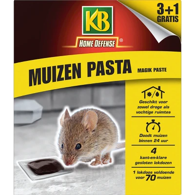 Afbeelding van KB Magik Pasta Muizengif 4 Stuks Tegen Muizen Pokon Ongediertewinkel