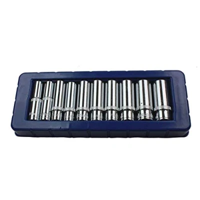 Afbeelding van US PRO 3237 10st 3/8&quot; DR diepe Sockets Set 10 19mm, Blauw