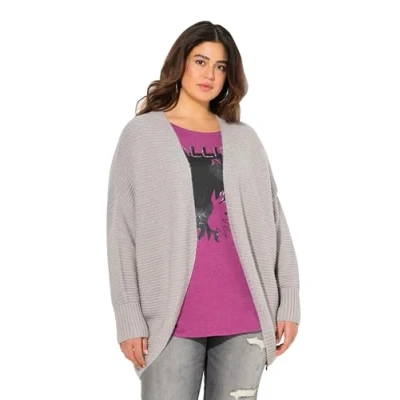 Afbeelding van Ulla Popken Vest, Dames, Maat: 46/48, Light gray melange