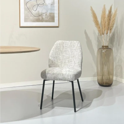 Afbeelding van Livingfurn Tess eetkamerstoel cream Stof