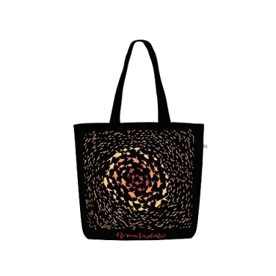 Afbeelding van Eco Right Esthetische canvas draagtas voor dames grote, herbruikbare met ritssluiting en binnenzak, perfect school, winkelen, werk, strand, schattig milieuvriendelijk cadeau