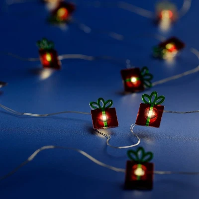 Afbeelding van Micro LED string met cadeautjes 190 cm lang 20 LED&#039;s
