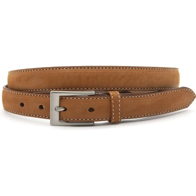Afbeelding van JV Belts Cognac nubuck dames riem 2.5 cm breed Echt Leer/Nubuck Taille: 105cm Totale lengte riem: 120cm