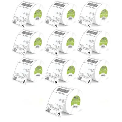 Afbeelding van 10 rollen, 5.000 premium gecoat Direct thermisch label, 100 mm x 150 mm, zelfklevend, voor zebra, MUNBYN, Rollo, TSC, Toshiba, Citizen, Thermal Label Printer, LP2844, GK420D, ZD420, ZP450