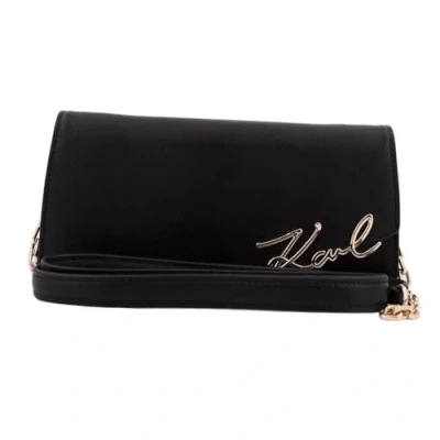 Afbeelding van KARL Lagerfeld Signature Wallet Clutch, Dames, Maat: One Size, Black