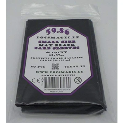 Afbeelding van Docsmagic.de 60 Double Mat Black Card Sleeves Small Size 62 x 89 YGO