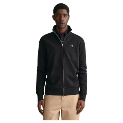Afbeelding van GANT REG Shield Sweater met rits, Heren, Maat: 4XL, Black