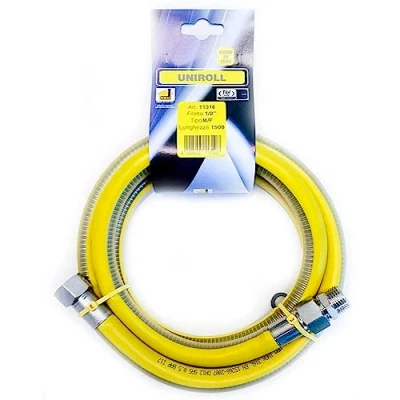 Afbeelding van Flexibele gasslang 1,5 m 1/2 inch MF staal volgens EN 15266 voor fornuis/keuken Uniroll