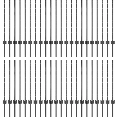 Afbeelding van vidaXL hekposts 44 stuks U kanaal grijs 120 cm staal