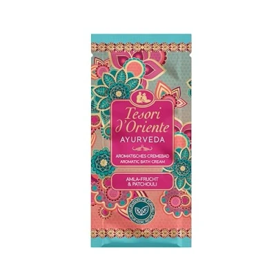Afbeelding van Tesori d&#039;Oriente Ayurveda Badschuim 40 ml Klein Verpakking voor één Bad met Amllavrucht en Cederhout Ontspannend Badplezier