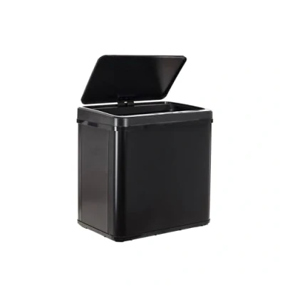 Afbeelding van WELL HOME Intelligente vuilnisemmer zonder poten met automatisch openen en handmatig contact, 30 l, 35,5 x 26 60 cm, zwart