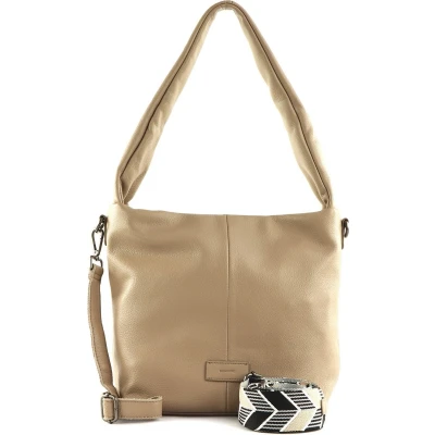 Afbeelding van FREDsBRUDER Leren Schoudertas Fosa Midi Hobo Bag Feather Grey Taupe
