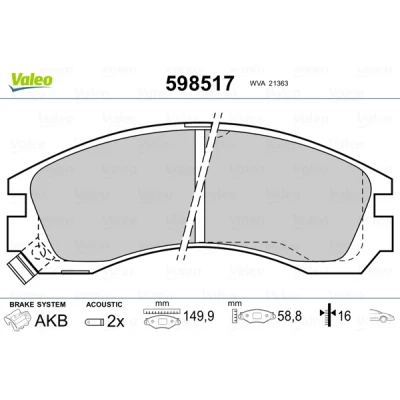Afbeelding van Valeo Remblokset 598517