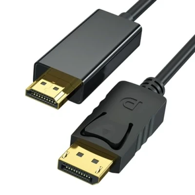 Afbeelding van DisplayPort naar HDMI kabel, 1,8 m, adapter DP 4K, unidirectionele kabel 1.2 1.4, compatibel met monitor, tv, projector, laptop, Dell HP en meer