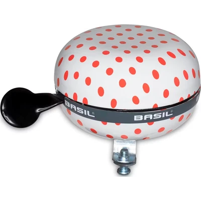 Afbeelding van Basil Fietsbel Polkadot80 mm wit/rood