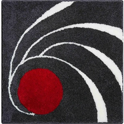 Afbeelding van Grund Designer badmat COLANI, Ultrazacht en absorberend, Antislip, 5 jaar garantie, Colani 18, WC sjabloon o.A. 60x60 cm, antraciet