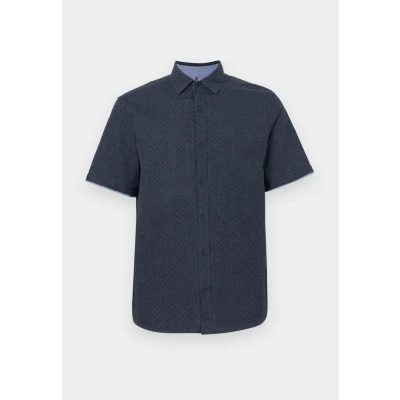 Afbeelding van TOM Tailor Printed Shirt Overhemd Dark blue, Heren, Maat: Large, blue