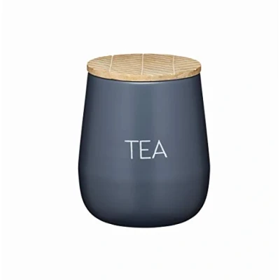 Afbeelding van KitchenCraft Serenity theedoos met luchtdicht deksel ijzer/mango hout grijs/bruin 12,5 x 15 cm