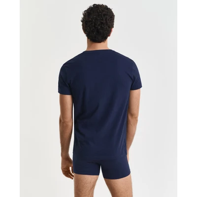 Afbeelding van GANT C NECK 2 PACK Hemd, Heren, Maat: Large, Navy/white