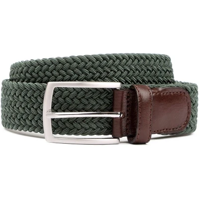 Afbeelding van Profuomo Geweven Riem Groen maat 85 Heren Stretch Suitable Herenkleding Herenriem
