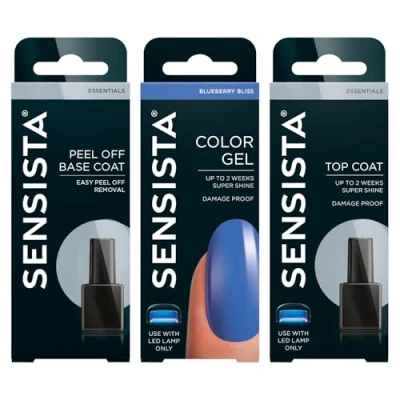 Afbeelding van Sensista Blueberry Bliss Peel Off Set Gellak Voordeelset Blauw Gel nagellak voor LED lamp 3 stuks