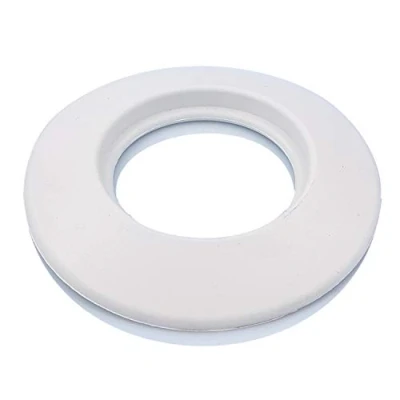 Afbeelding van TYGERIX® Rozet afdekrozet wit van EPDM rubber 80 mm Flexibele gatafdekking voor ketelbuizen en alle installaties universeel hittebestendig vormvast gecertificeerd
